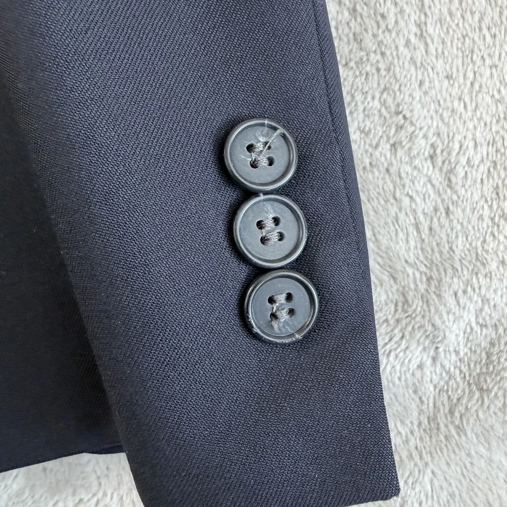 Vintage‎ 80s Brooks Brothers Blazer Sport Coat Black Wool 3 Button Men 44R USA